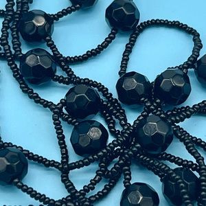 Long glass beaded necklace